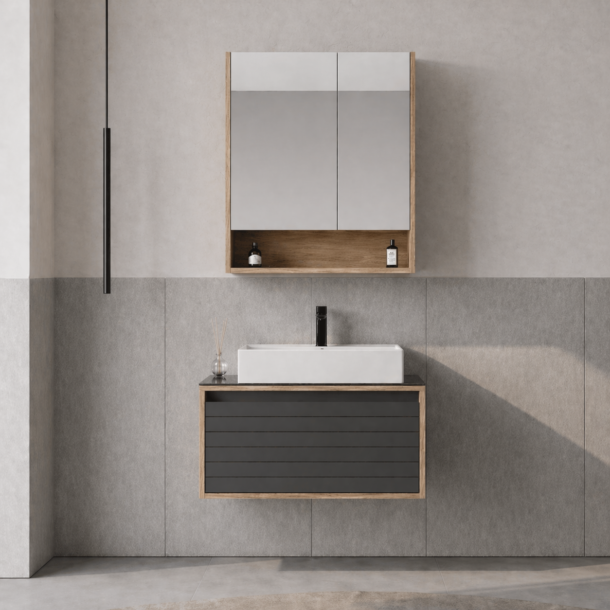 Orka Prato 80 Cm Banyo Dolap Takımı Legnano (Dolaplı)ORKA5003621Banyo Dolabı Takımı