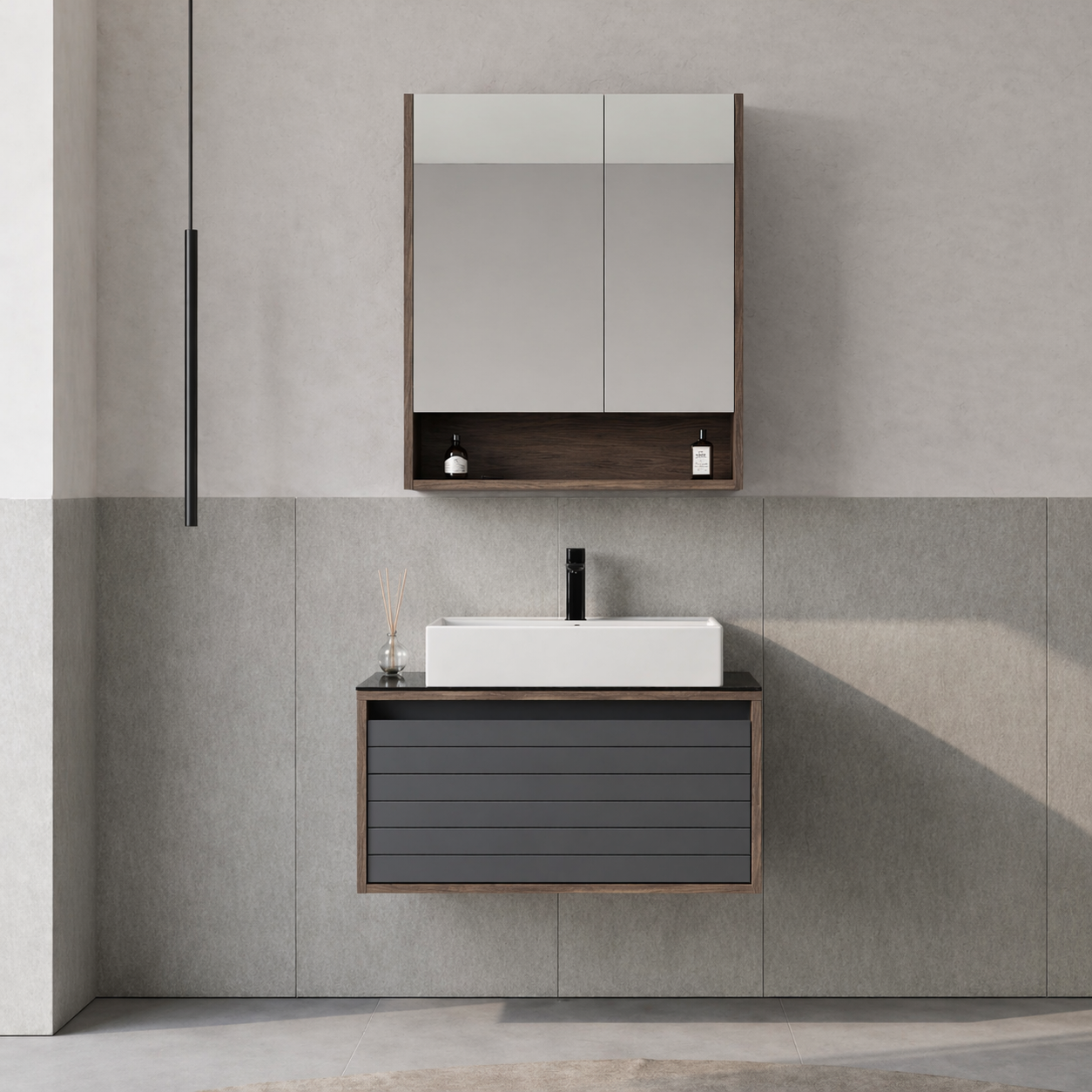Orka Prato 80 Cm Banyo Dolap Takımı Navaro (Dolaplı)ORKA5003633Banyo Dolabı Takımı