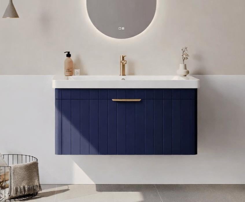 Orka Procıda 105 cm Mat Lacivert / Altın Kulplu ,Banyo Dolabı Alt Modül ve Lavabo, 5007220ORKA5007220Lavabo Dolabı