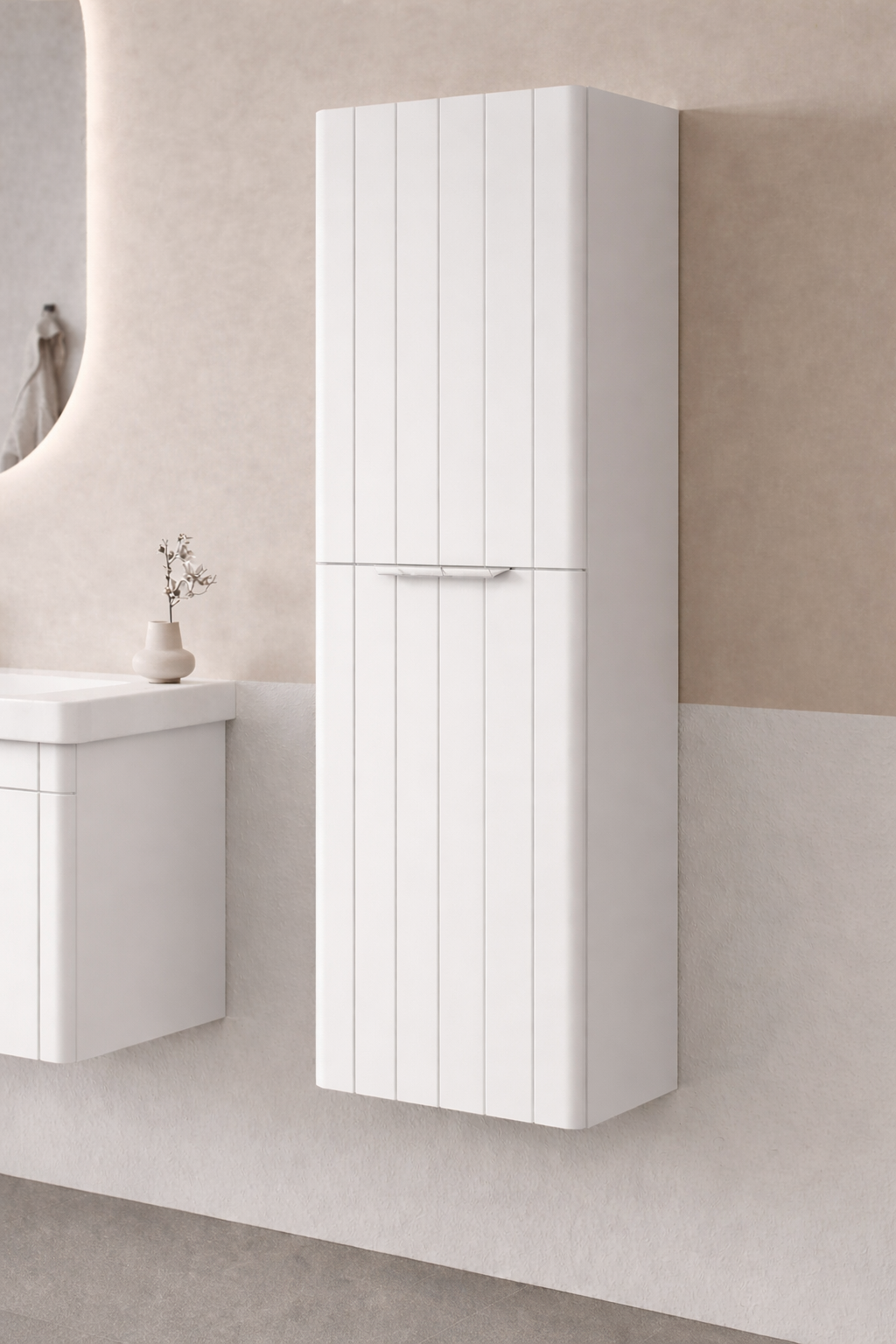 Orka Procıda 40 Cm Mat Beyaz / Krom Banyo Boy Dolabı (Sağ)ORKA3009341Banyo Boy Dolabı Modelleri 