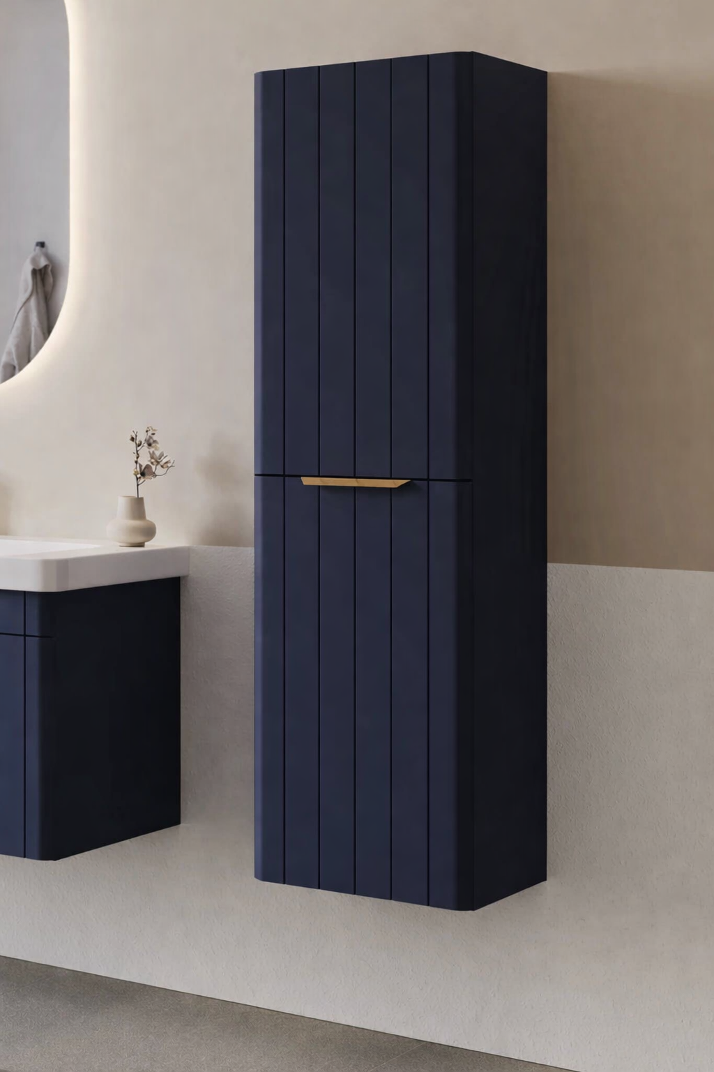 Orka Procıda 40 Cm Mat Lacivert / Altın Banyo Boy Dolabı (Sağ)ORKA3009340Banyo Boy Dolabı Modelleri 