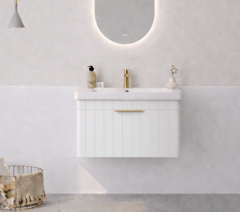 Orka Procıda 60 Cm Mat Beyaz / Altın Banyo Dolabı Alt Modül ve LavaboORKA5007201Lavabo Dolabı