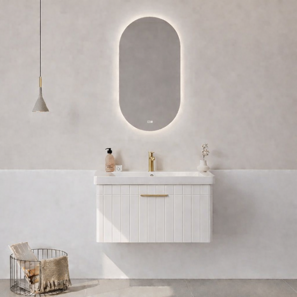 Orka Procıda 80 Cm Mat Beyaz / Altın Banyo Dolap TakımıORKA5007233Banyo Dolabı Takımı