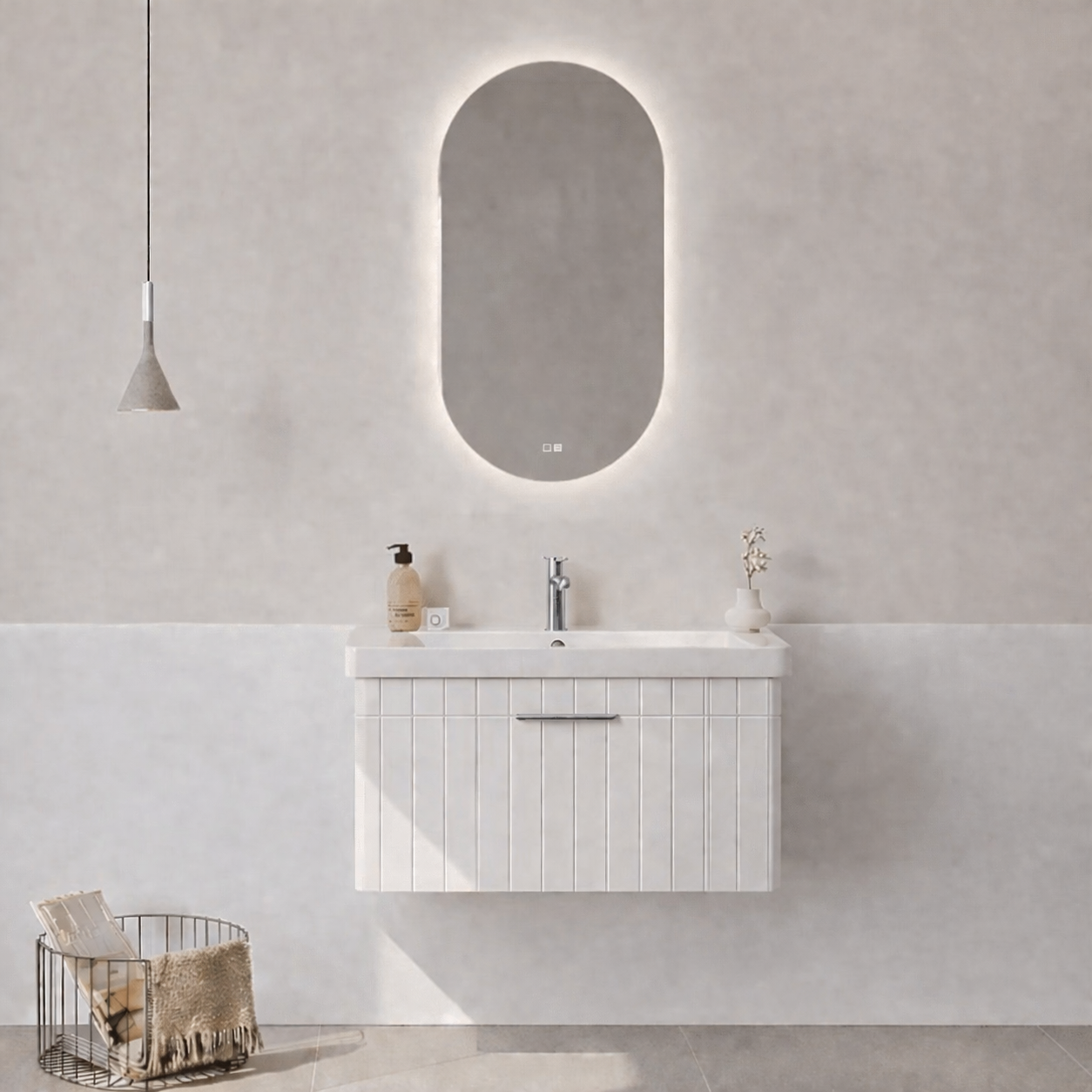 Orka Procıda 80 Cm Mat Beyaz / Krom Banyo Dolap TakımıORKA5007237Banyo Dolabı Takımı