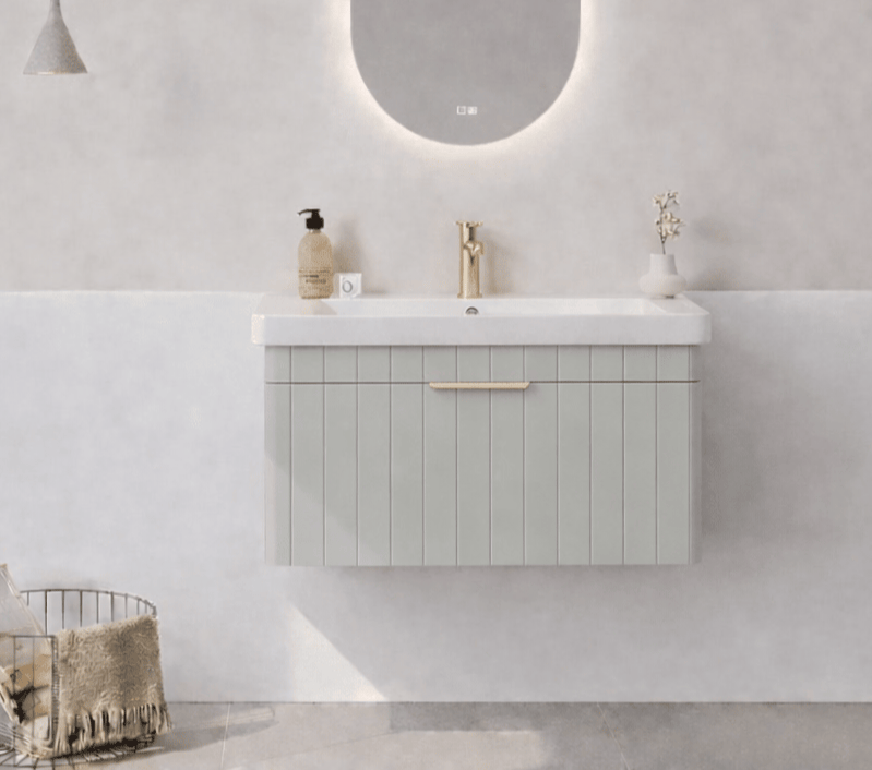 Orka Procıda 80 Cm Mat Kaşmir / Altın Banyo Dolabı Alt Modül ve LavaboORKA5007211Lavabo Dolabı