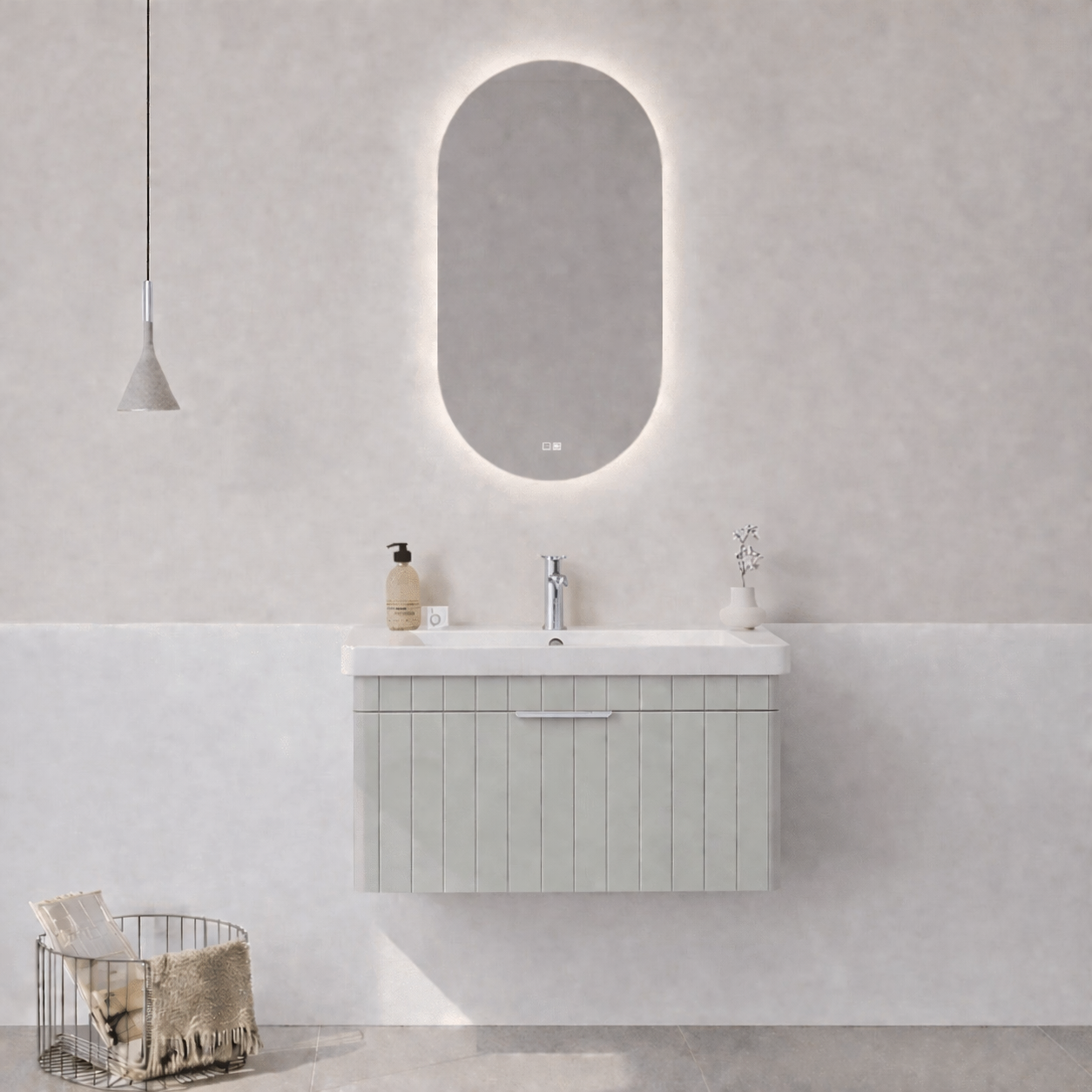 Orka Procıda 80 Cm Mat Kaşmir / Krom Banyo Dolap TakımıORKA5007239Banyo Dolabı Takımı