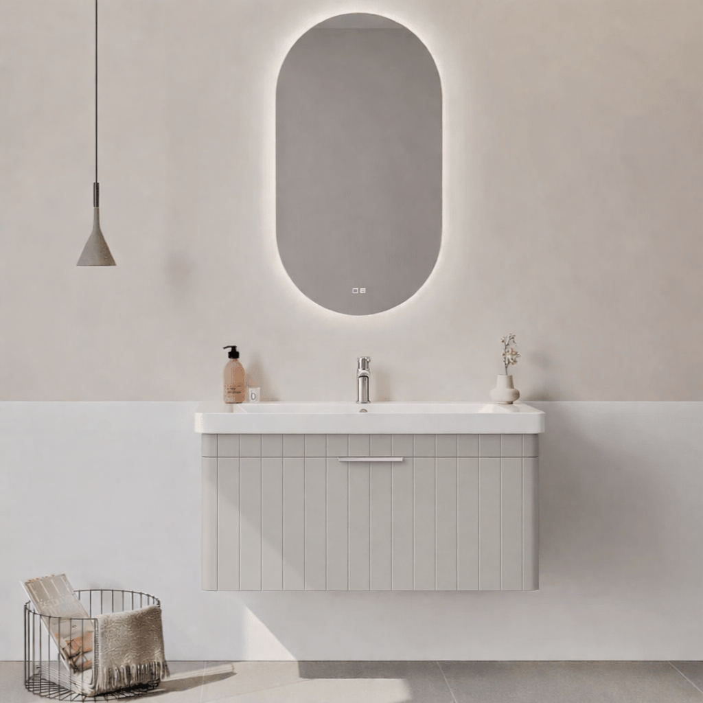 Orka Procıda Banyo Dolabı Takımı, 105 cm, Mat Kaşmir (Ledli Ayna-Krom Kulp), 5007247ORKA5007247Banyo Dolabı Takımı