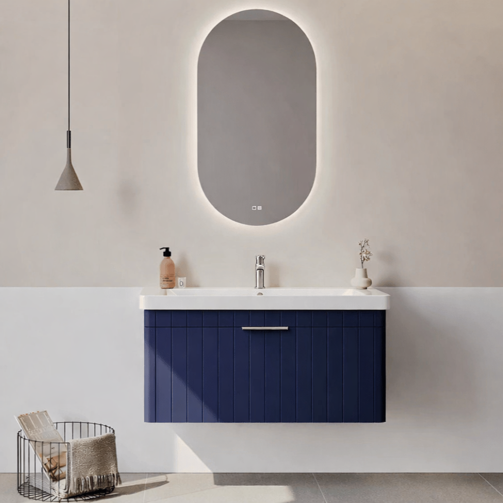 Orka Procıda Banyo Dolabı Takımı, 105 cm, Mat Lacivert (Ledli Ayna-Krom Kulp), 5007248ORKA5007248Banyo Dolabı Takımı