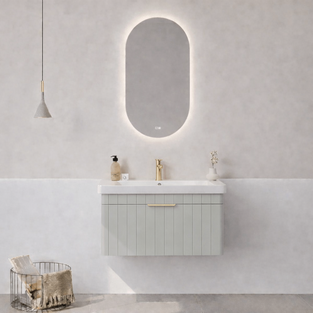 Orka Procıda Banyo Dolabı Takımı, 80 cm, Mat Kaşmir (Ledli Ayna-Altın Kulp), 5007235ORKA5007235Banyo Dolabı Takımı