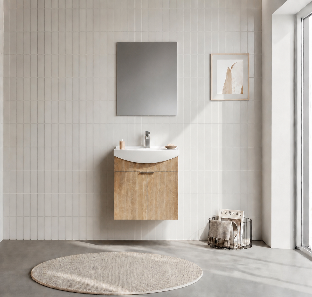 Orka Purus 55 cm ,Budva, Banyo Dolabı Takımı (Asma,Düz Ayna), 5008314ORKA5008314Banyo Dolabı Takımı