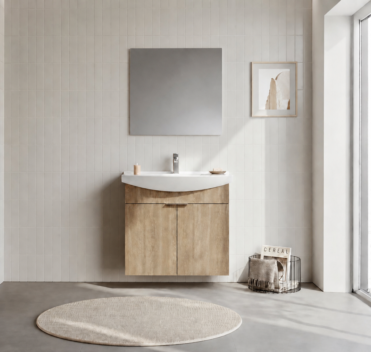 Orka Purus 80 cm ,Budva, Banyo Dolabı Takımı (Asma,Düz Ayna), 5008324ORKA5008324Banyo Dolabı Takımı
