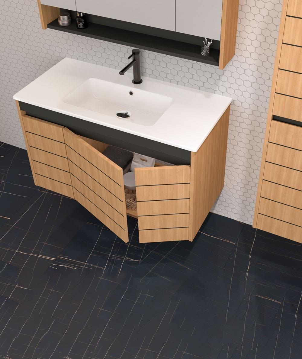 Orka Ricato 100 cm Kiraz Banyo Dolabı Alt Modül ve LavaboORKA5002223Lavabo Dolabı