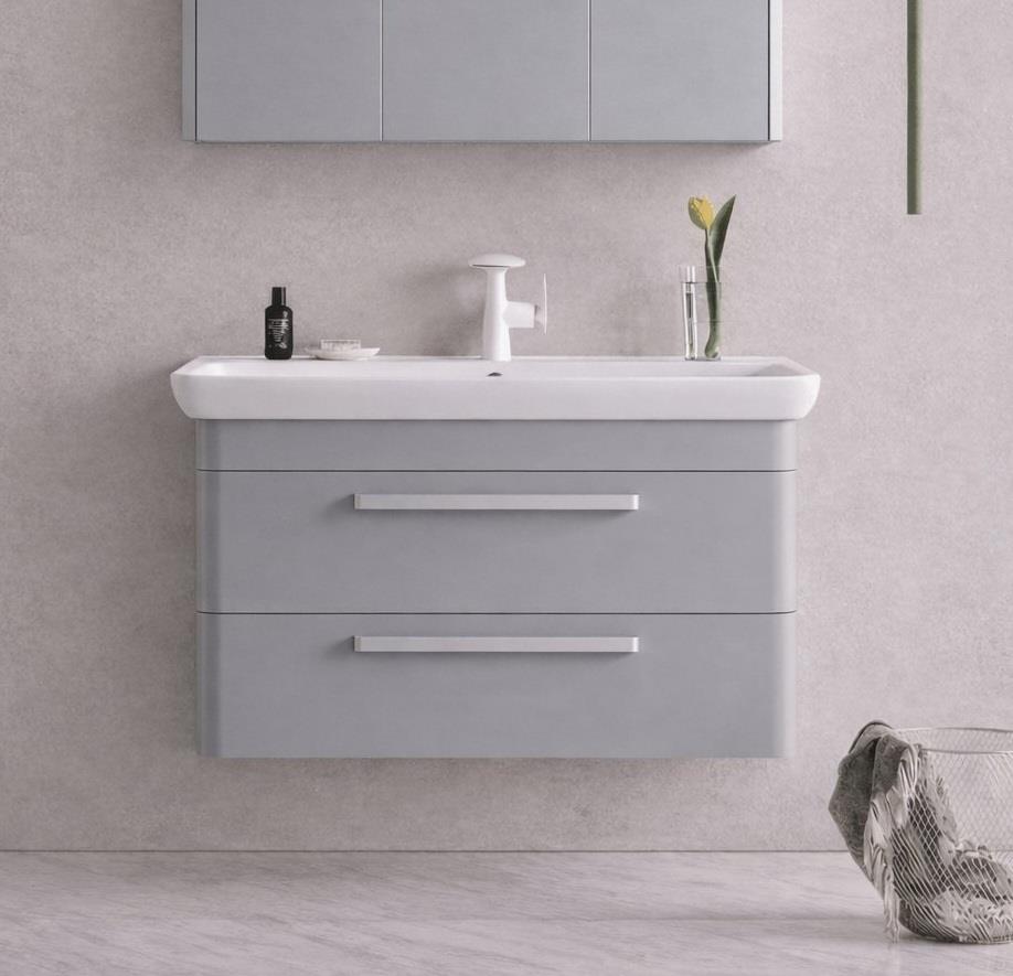 Orka Rose 100 cm Lake Parlak Gri Banyo Dolabı Alt Modül ve Lavabo, 5001771ORKA5001771Lavabo Dolabı