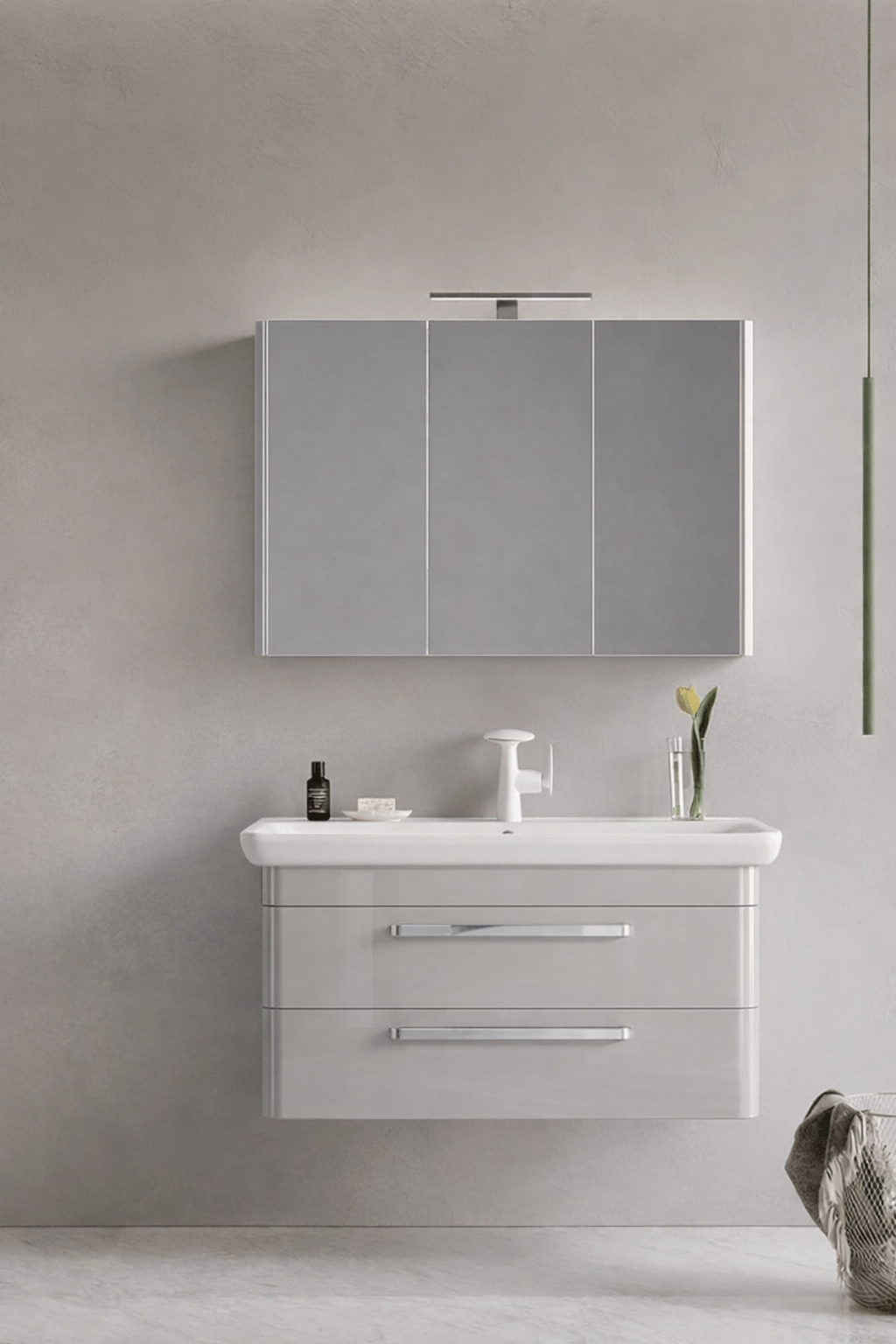 Orka Rose 100 cm Parlak Kaşmir Banyo Dolabı TakımıORKA5000526Banyo Dolabı Takımı