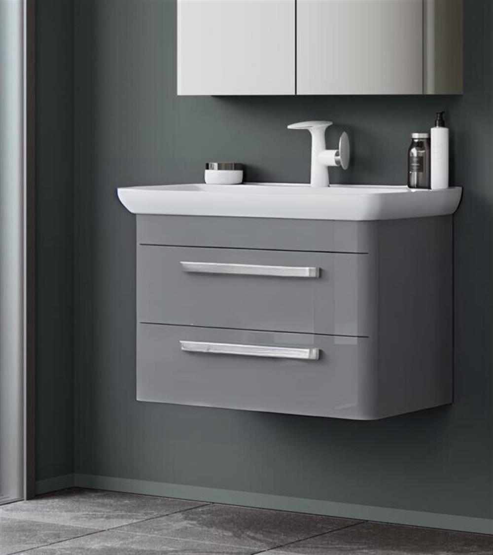 Orka Rose 80 cm Parlak Gri Banyo Dolabı Alt Modül ve LavaboORKA5001765Lavabo Dolabı