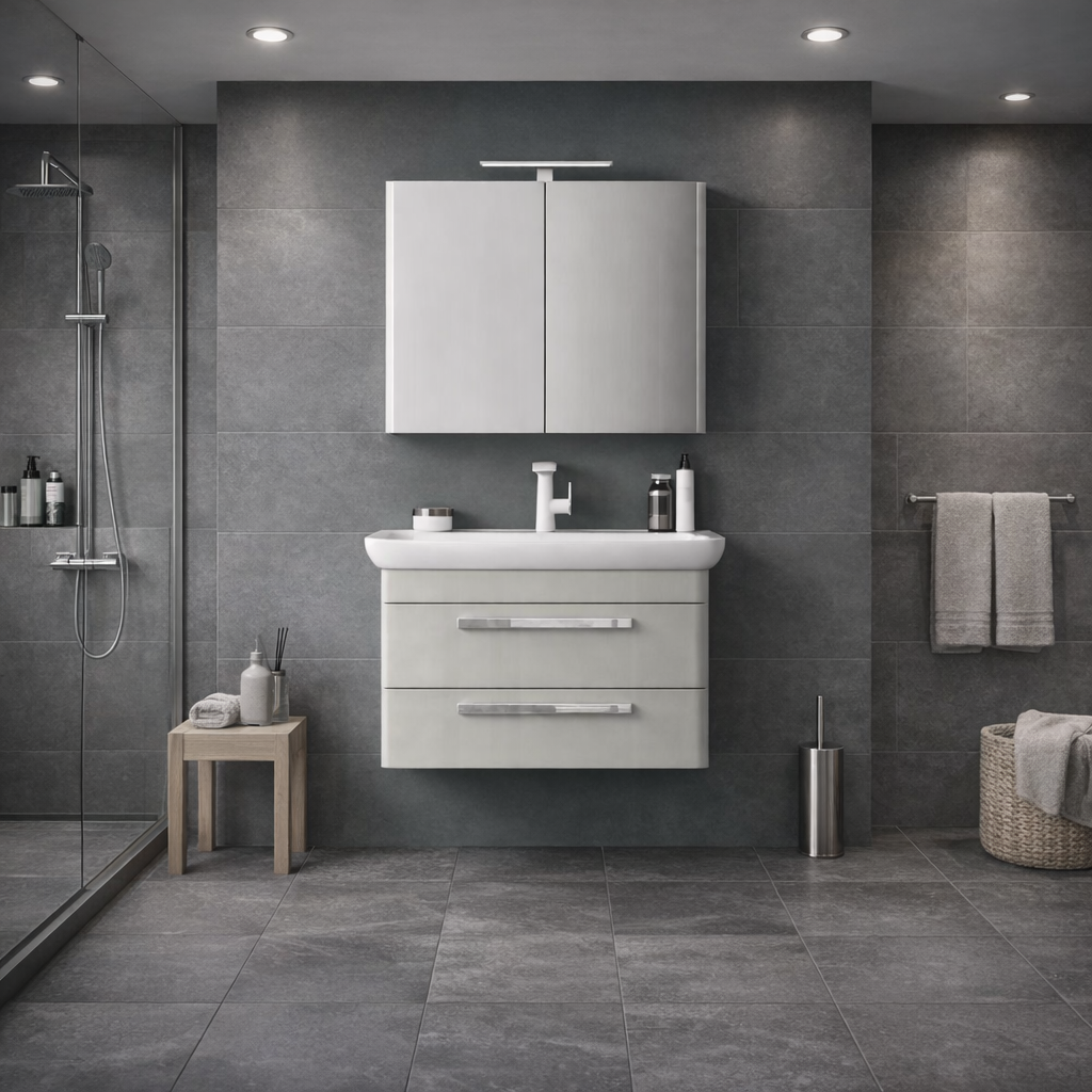 Orka Rose 80 cm Parlak Kaşmir Banyo Dolabı TakımıORKA5000672Banyo Dolabı Takımı