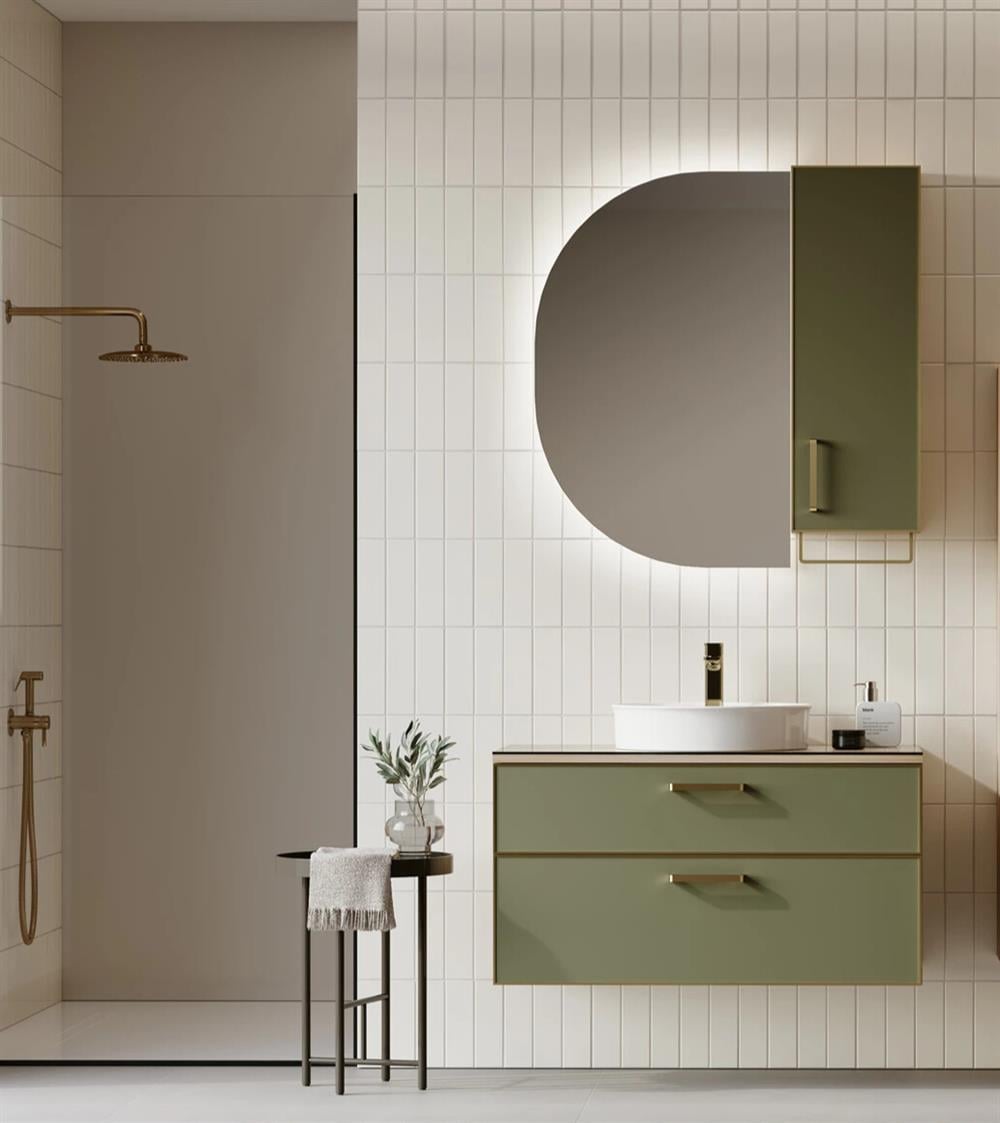 Orka Salerno 100 cm Legnona-Sardunya Banyo Dolabı Takımı (Ledli Ayna-Üst Ayna Dolabı)ORKA5004112Banyo Dolabı Takımı