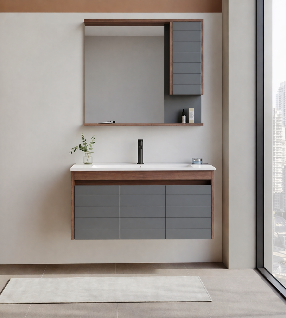 Orka Serra 100 cm Navaro/Antrasit Banyo Dolabı Takımı, 5007562ORKA5007562Banyo Dolabı Takımı