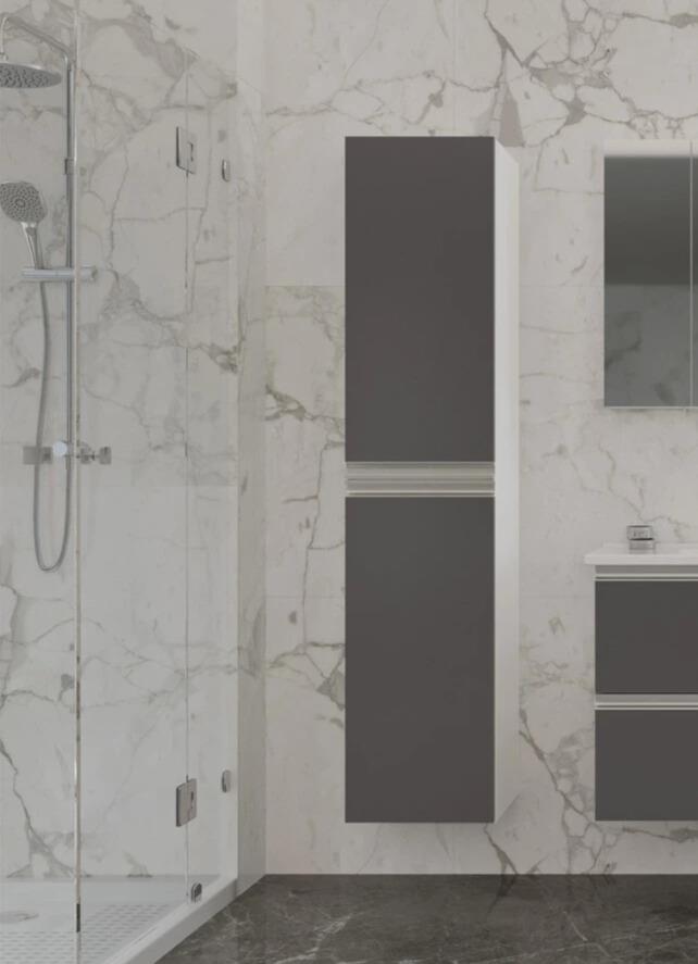 Orka Terme 35 cm Parlak Gri Banyo Boy Çamaşır DolabıORKA3001507Banyo Boy Dolabı Modelleri 