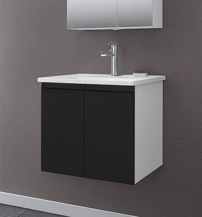 Orka Terme 60 cm Parlak Antrasit Banyo Dolabı Alt Modül ve LavaboORKA5004423Lavabo Dolabı