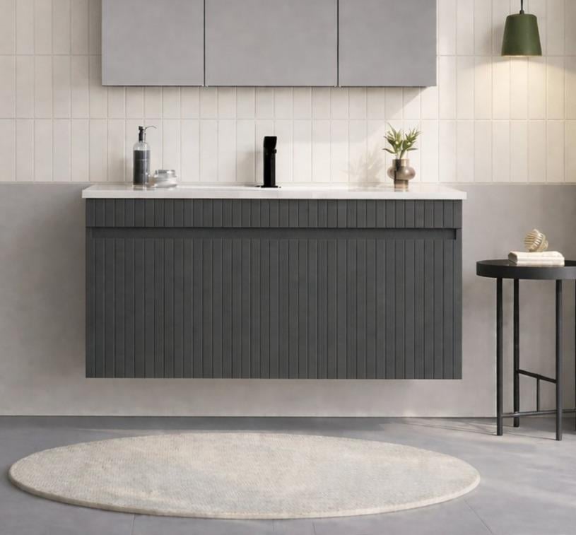 Orka Tivoli 100 cm Mat Antrasit Banyo Dolabı Alt Modül ve Lavabo , 5008671ORKA5008671Lavabo Dolabı