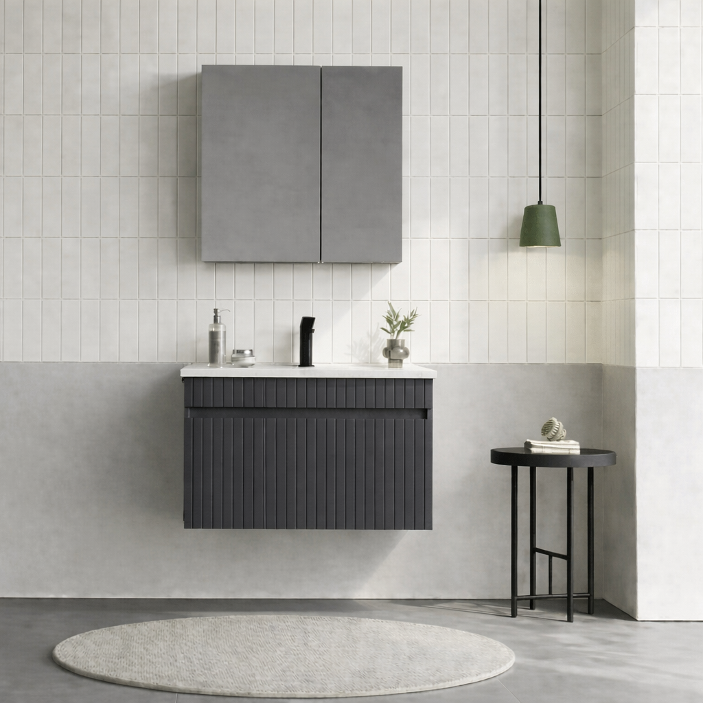 Orka Tivoli 65 cm Mat Antrasit Banyo Dolabı Takımı (Dolaplı Ayna), 5008688ORKA5008688Banyo Dolabı Takımı