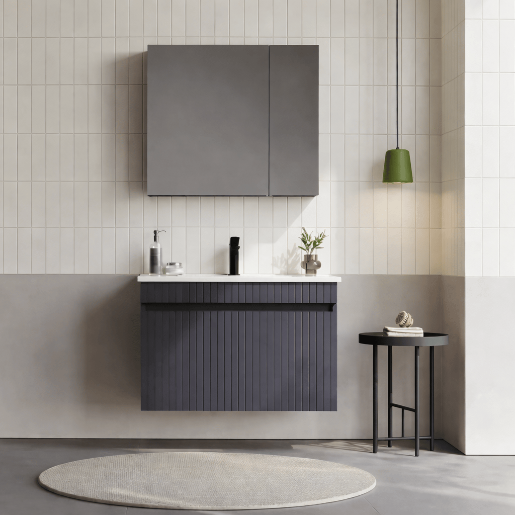 Orka Tivoli 85 cm Mat Antrasit Banyo Dolabı Takımı (Dolaplı Ayna), 5008692ORKA5008692Banyo Dolabı Takımı