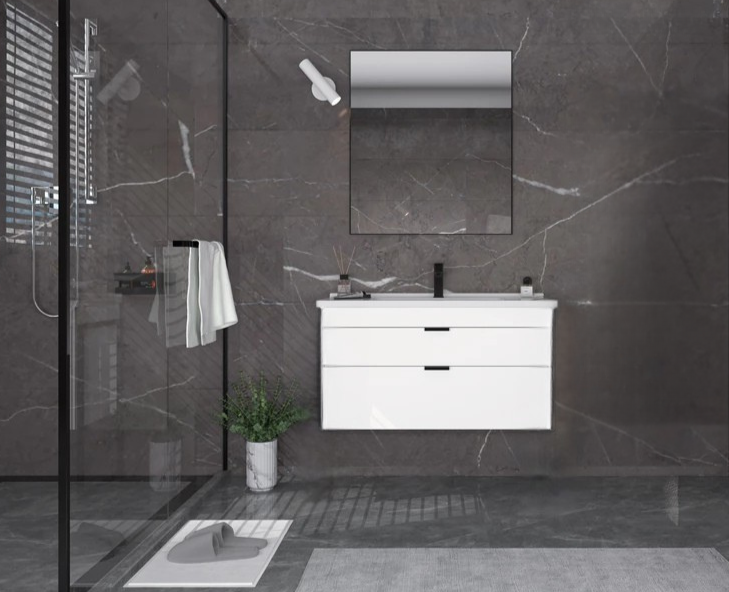 Orka Trio 100 cm Çekmeceli Beyaz Banyo Dolabı TakımıORKA5004433Banyo Dolabı Takımı