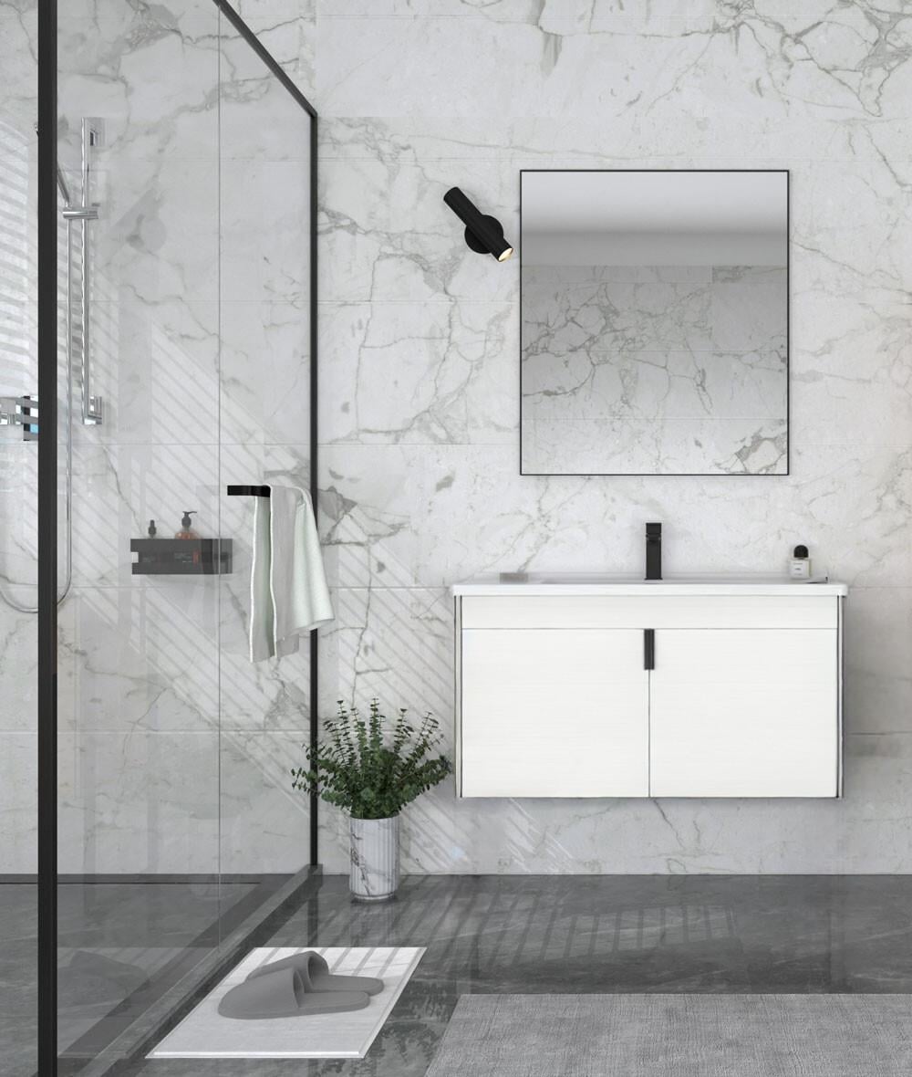 Orka Trio 100 cm Kapaklı Beyaz Banyo Dolabı TakımıORKA5004429Banyo Dolabı Takımı