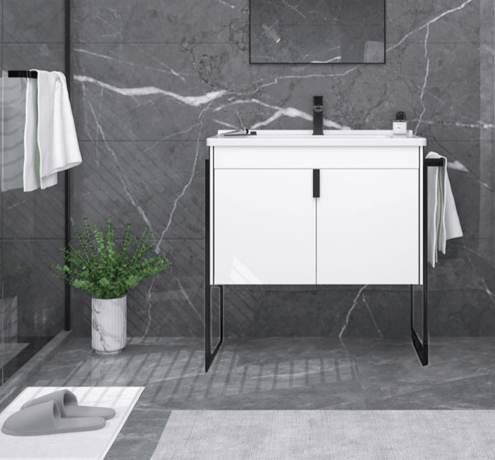 Orka Trio 65 cm Beyaz Kapaklı Havluluklu Banyo Dolabı Alt Modül ve LavaboORKA5004444Lavabo Dolabı