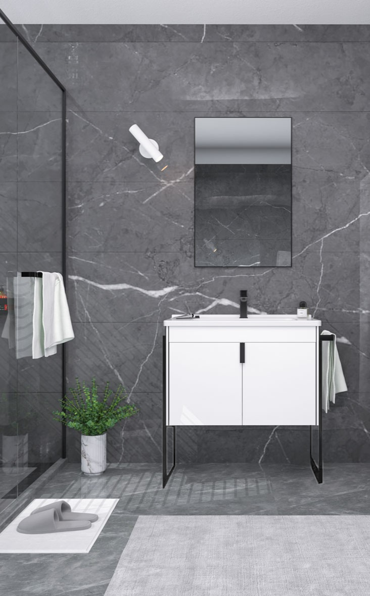 Orka Trio 65 cm Kapaklı Beyaz Havluluklu Banyo Dolabı TakımıORKA5004443Banyo Dolabı Takımı