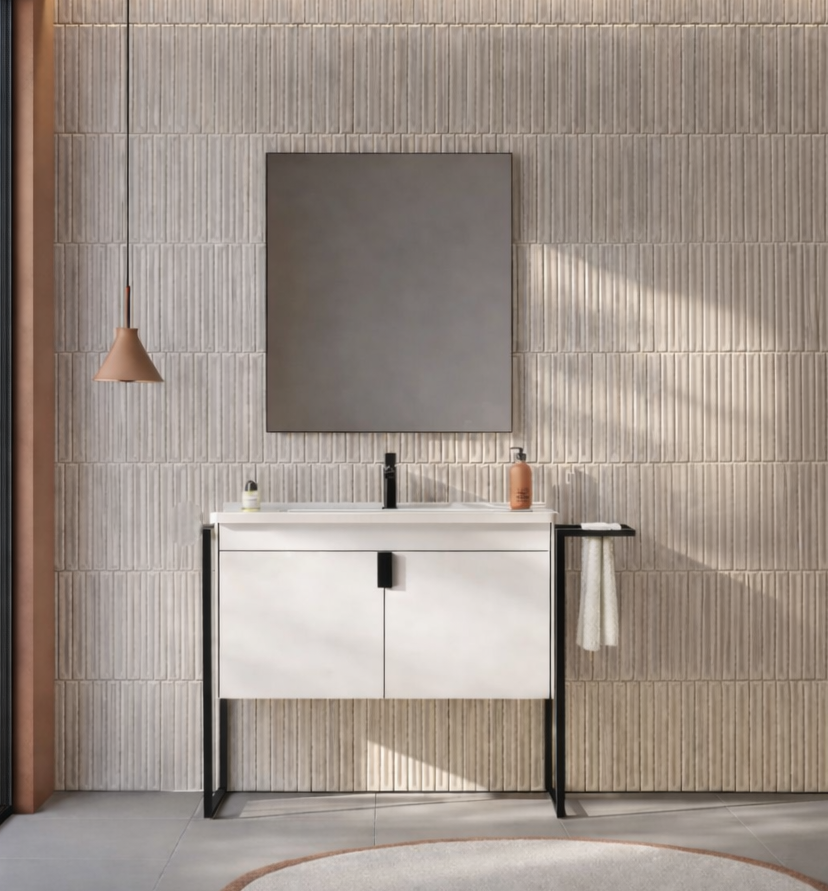 Orka Trio Kapaklı Banyo Dolabı Takımı, 100 cm, Beyaz (Havluluklu), 5004427ORKA5004427Banyo Dolabı Takımı