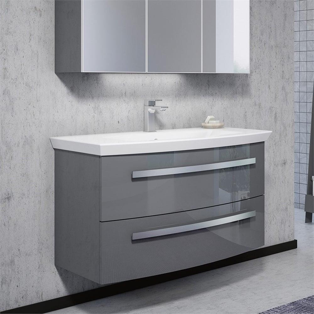 Orka Urla 110 cm Parlak Antrasit Banyo Dolabı Alt Modül ve LavaboORKA5001855Lavabo Dolabı