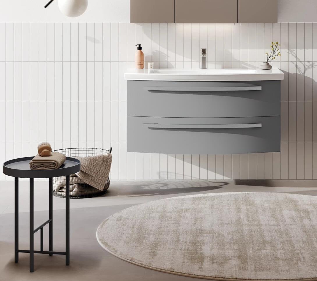 Orka Urla 110 cm Parlak Gri Banyo Dolabı Alt Modül ve LavaboORKA5001854Lavabo Dolabı