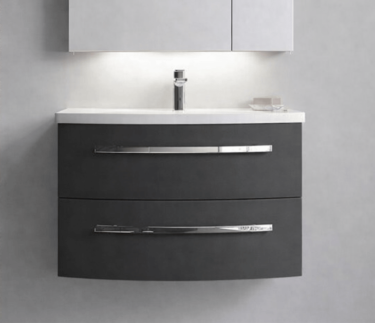 Orka Urla 70 cm Parlak Lake Antrasit Banyo Dolabı Alt Modül ve Lavabo, 5001843ORKA5001843Lavabo Dolabı