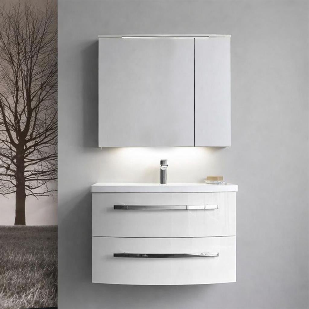 Orka Urla Banyo Dolabı Takımı, 70 cm, Parlak Lake Kaşmir (Ledli-Dolaplı Ayna), 5002078ORKA5002078Banyo Dolabı Takımı