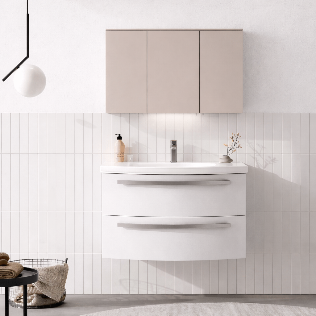 Orka Urla Banyo Dolabı Takımı, 90 cm, Parlak Lake Beyaz (Ledli-Dolaplı Ayna), 5000813ORKA5000813Banyo Dolabı Takımı