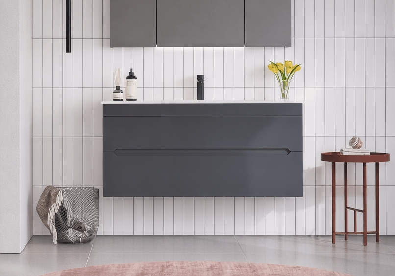 Orka Varna 120 cm Mat Antrasit Banyo Dolabı Alt Modül ve Lavabo, 5001880ORKA5001880Lavabo Dolabı