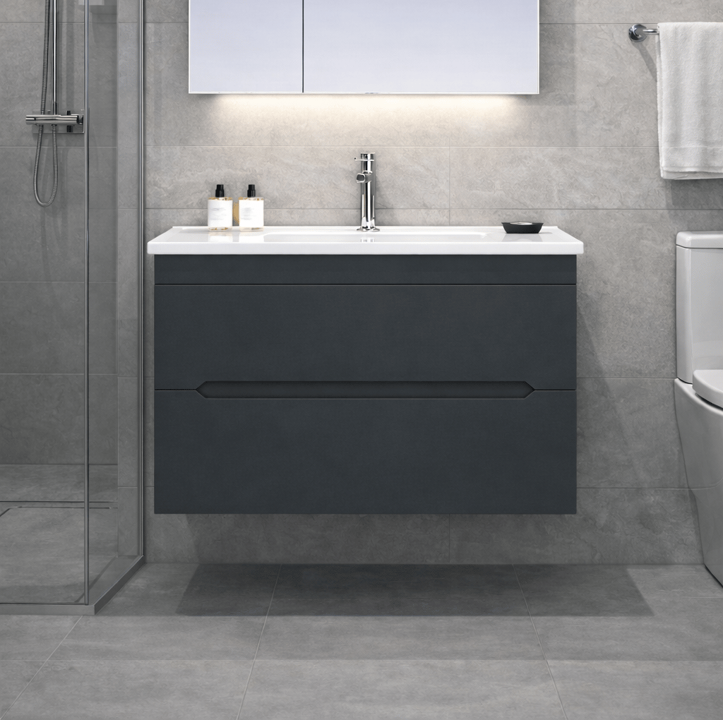 Orka Varna 80 cm Mat Lake Antrasit Banyo Dolabı Alt Modül ve Lavabo, 5001868ORKA5001868Lavabo Dolabı