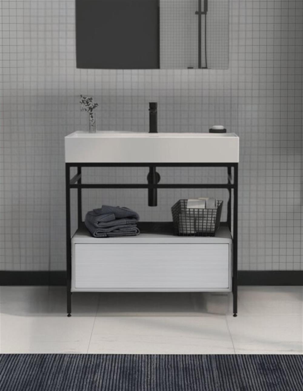 Orka Vegas 60 cm Beyaz Banyo Dolabı Alt Modül ve LavaboORKA5003768Lavabo Dolabı