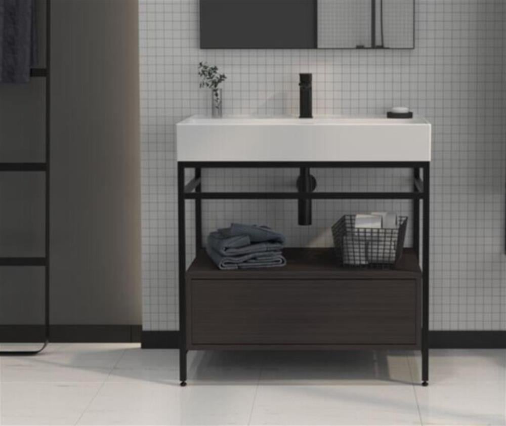 Orka Vegas 80 cm Antrasit Banyo Dolabı Alt Modül ve LavaboORKA5003668Lavabo Dolabı
