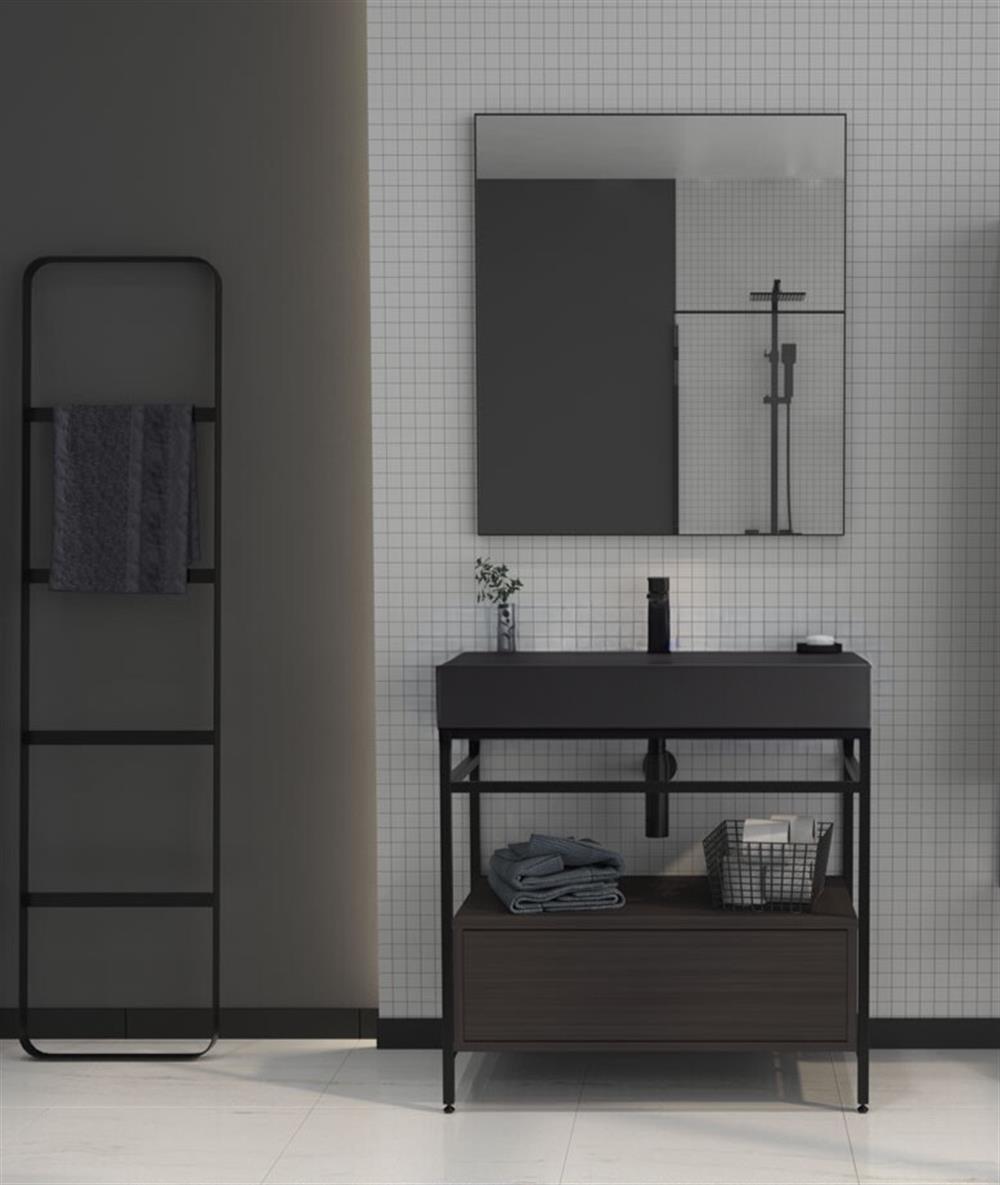 Orka Vegas 80 cm Antrasit Banyo Dolabı TakımıORKA5003765Banyo Dolabı Takımı