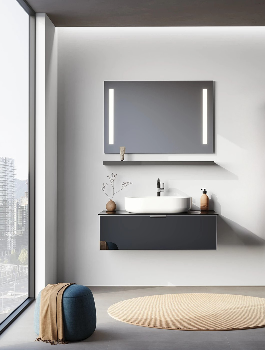 Orka Yalıköy, 90 cm, Beyaz Lavabo, Banyo Dolabı Takımı (Ledli Ayna)ORKA5000861Banyo Dolabı Takımı