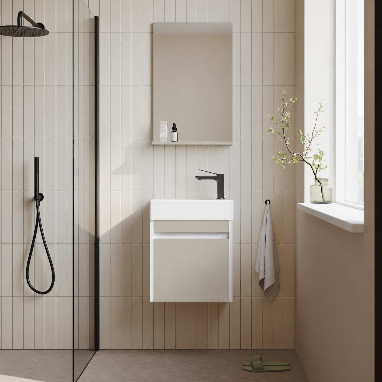 Orka Yedisu Banyo Dolabı Takımı, 45 cm, Parlak Kaşmir (Etajerli Ayna), 5000606ORKA5000606Banyo Dolabı Takımı