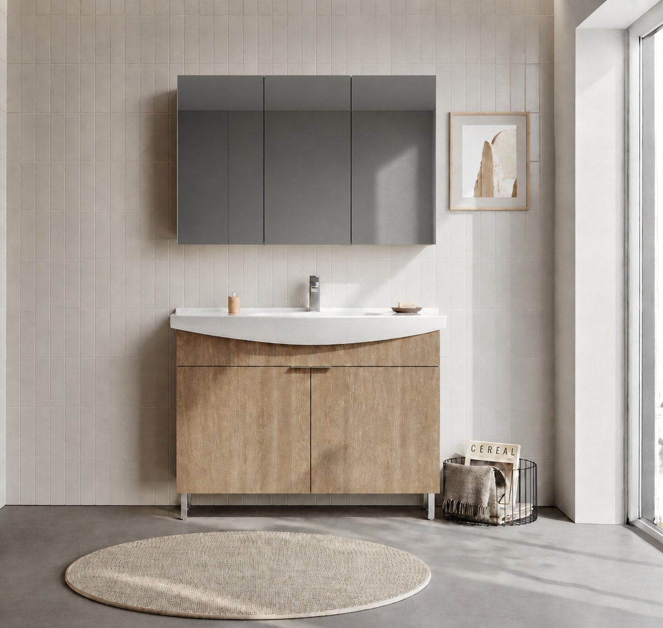 PURUS 100 TKM AYAKLI DOLAPLI BUDVAORKA5008486Banyo Dolabı Takımı