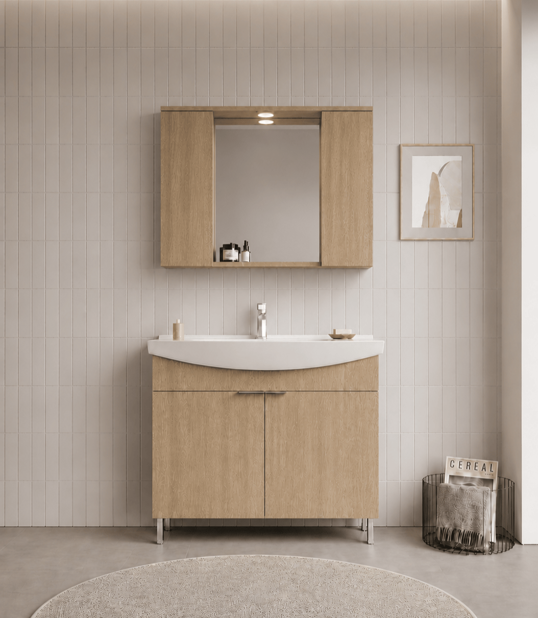 PURUS 100 TKM AYAKLI TEK KUTU BUDVAORKA5008442Banyo Dolabı Takımı