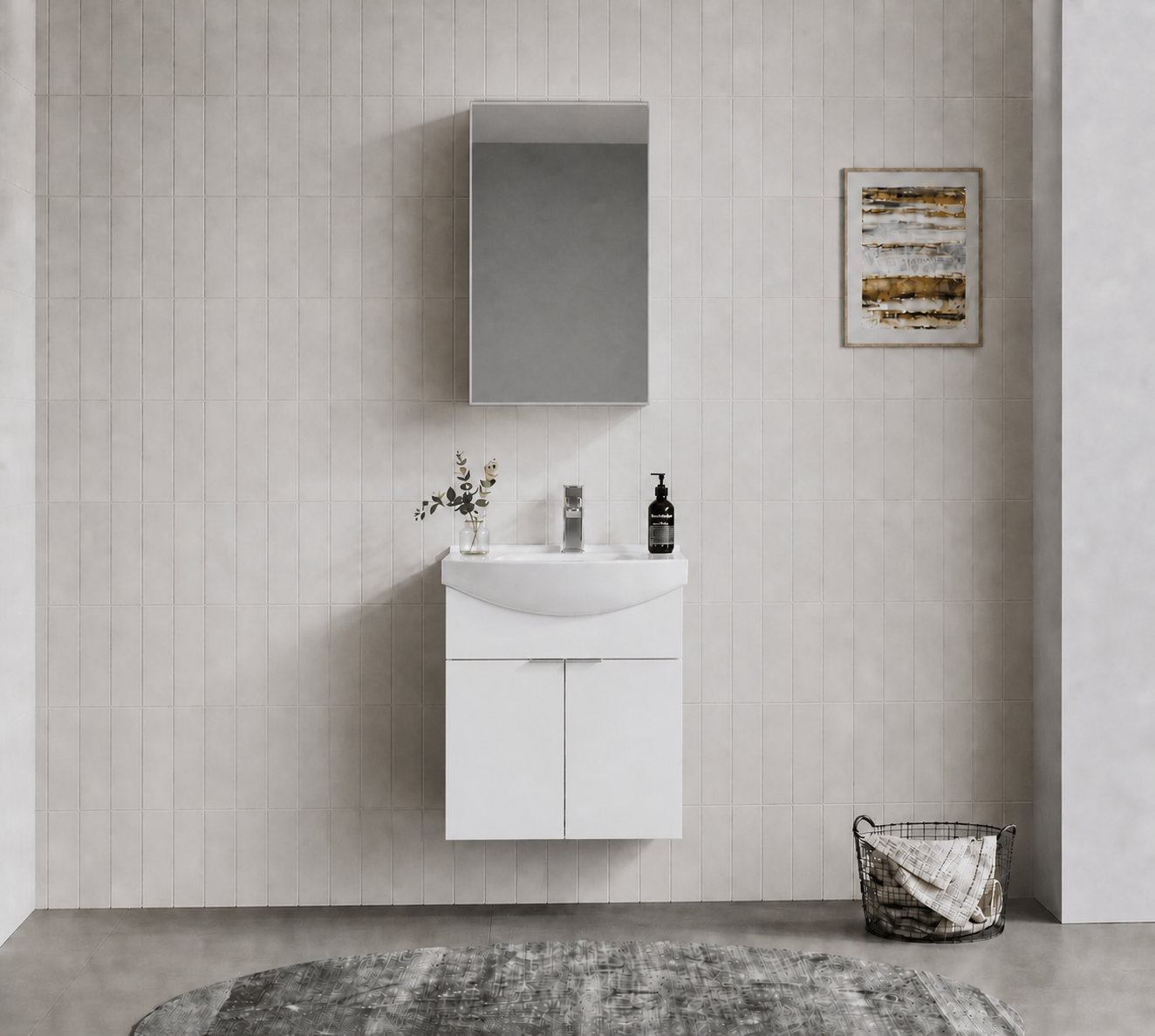 PURUS 55 TKM ASMA DOLAPLI P.BEYAZORKA5008335Banyo Dolabı Takımı