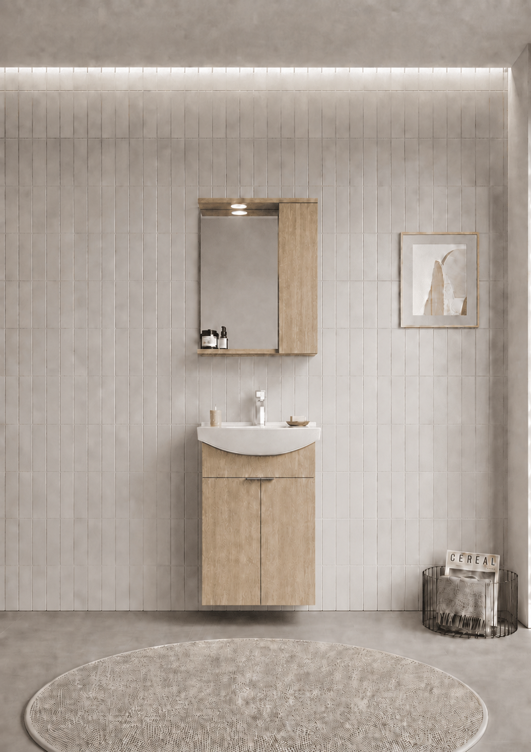 PURUS 55 TKM ASMA TK KUTU BUDVAORKA5008286Banyo Dolabı Takımı