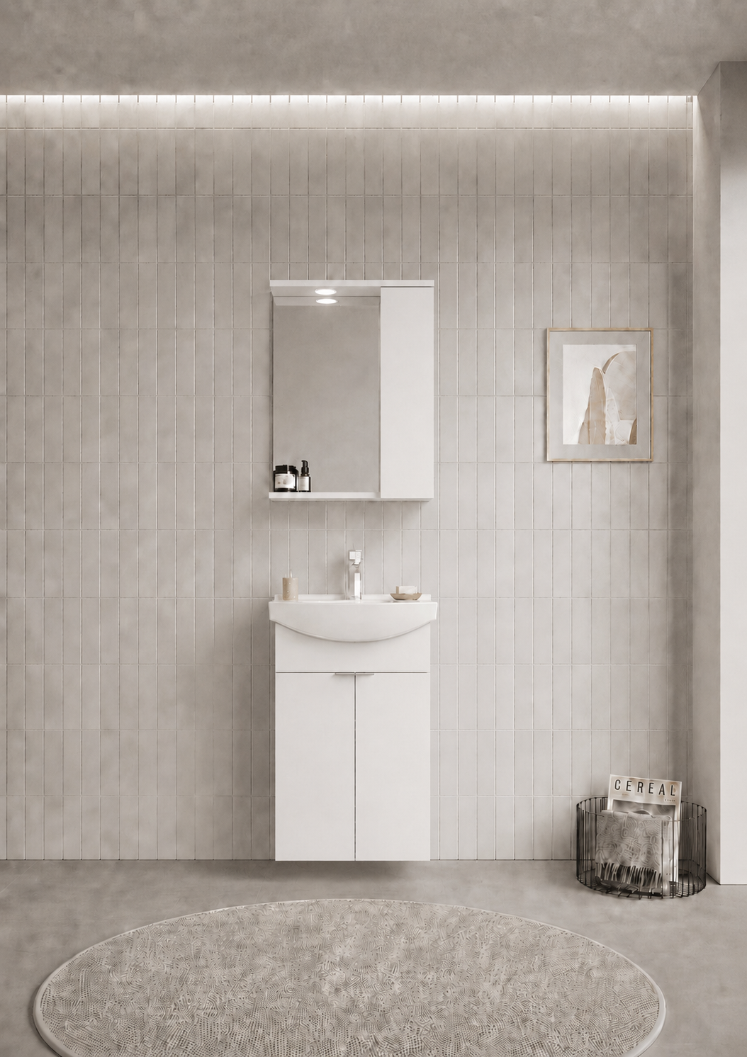 PURUS 55 TKM ASMA TK KUTU P.BEYAZORKA5008287Banyo Dolabı Takımı