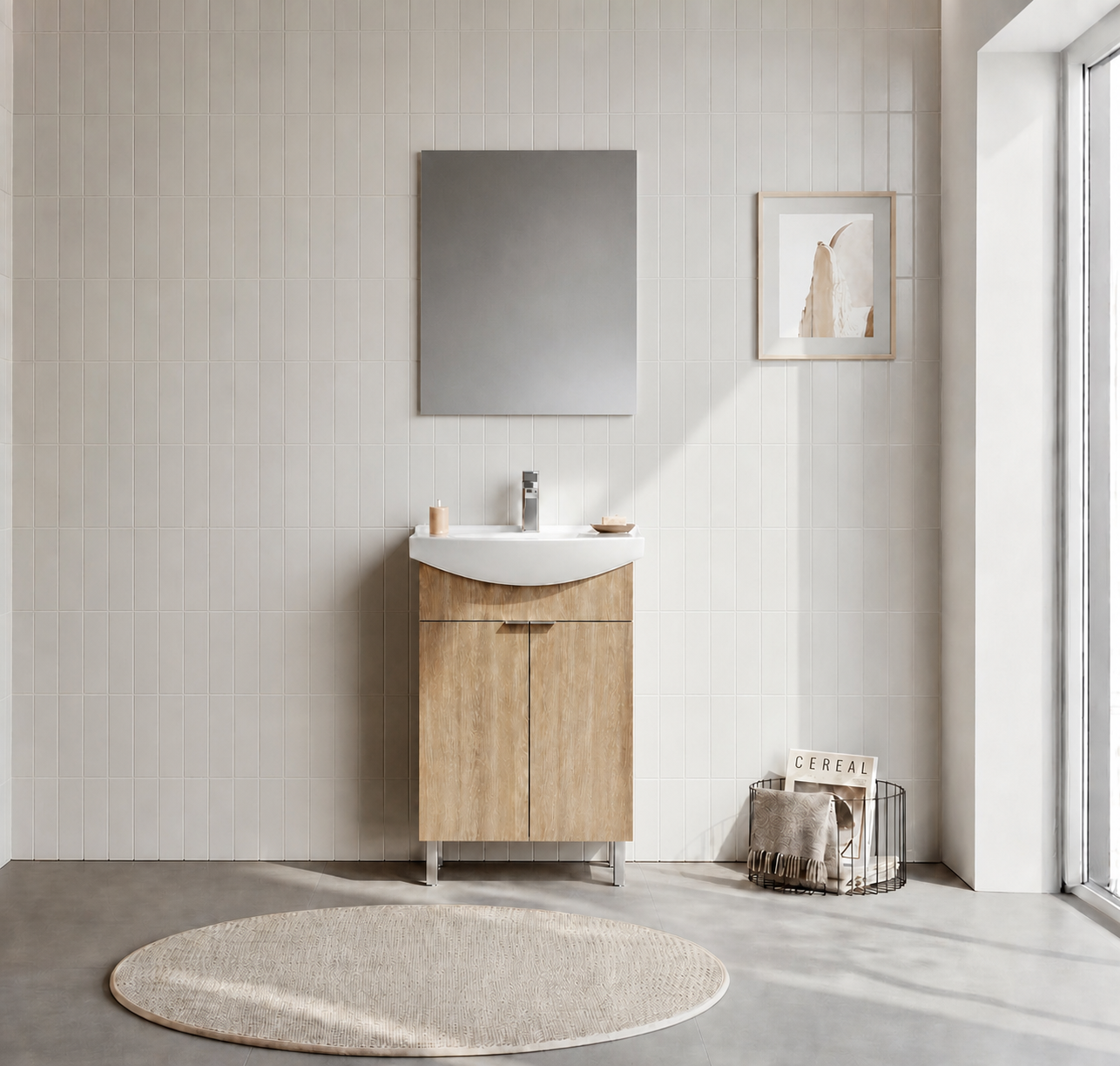 PURUS 55 TKM AYAKLI DZ AYNA BUDVAORKA5008465Banyo Dolabı Takımı